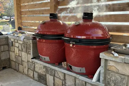 cooking food outdoor kitchen