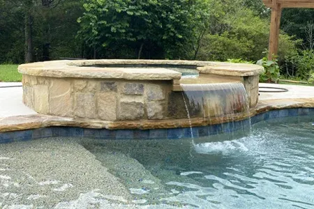 pool water feature waterfall