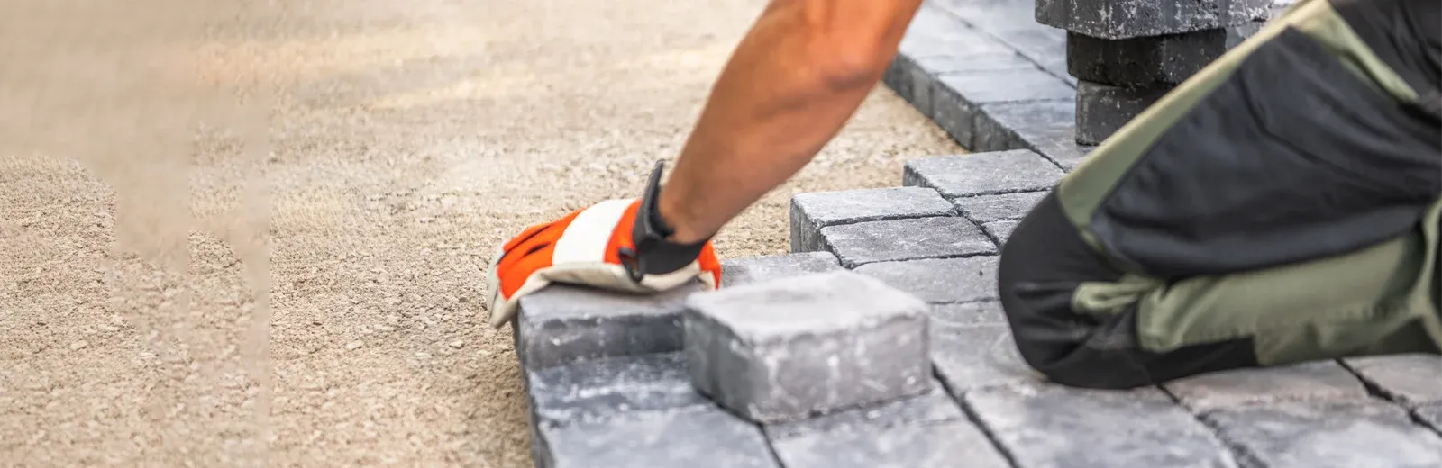 laying out pavers