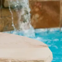 retaining wall near pool