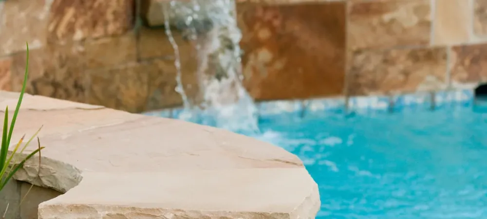 retaining wall near pool