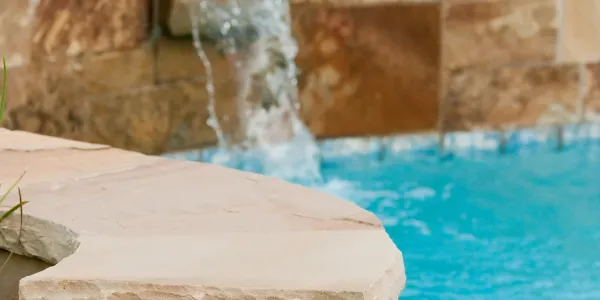 retaining wall near pool