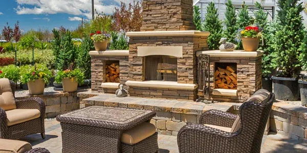 outdoor fireplace