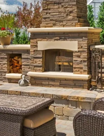 outdoor fireplace
